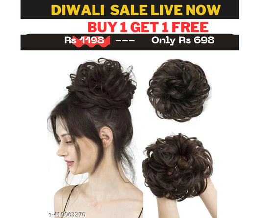 Natural Hair Toppers Bangs for Women-Brown & Black ((Pack of 2))