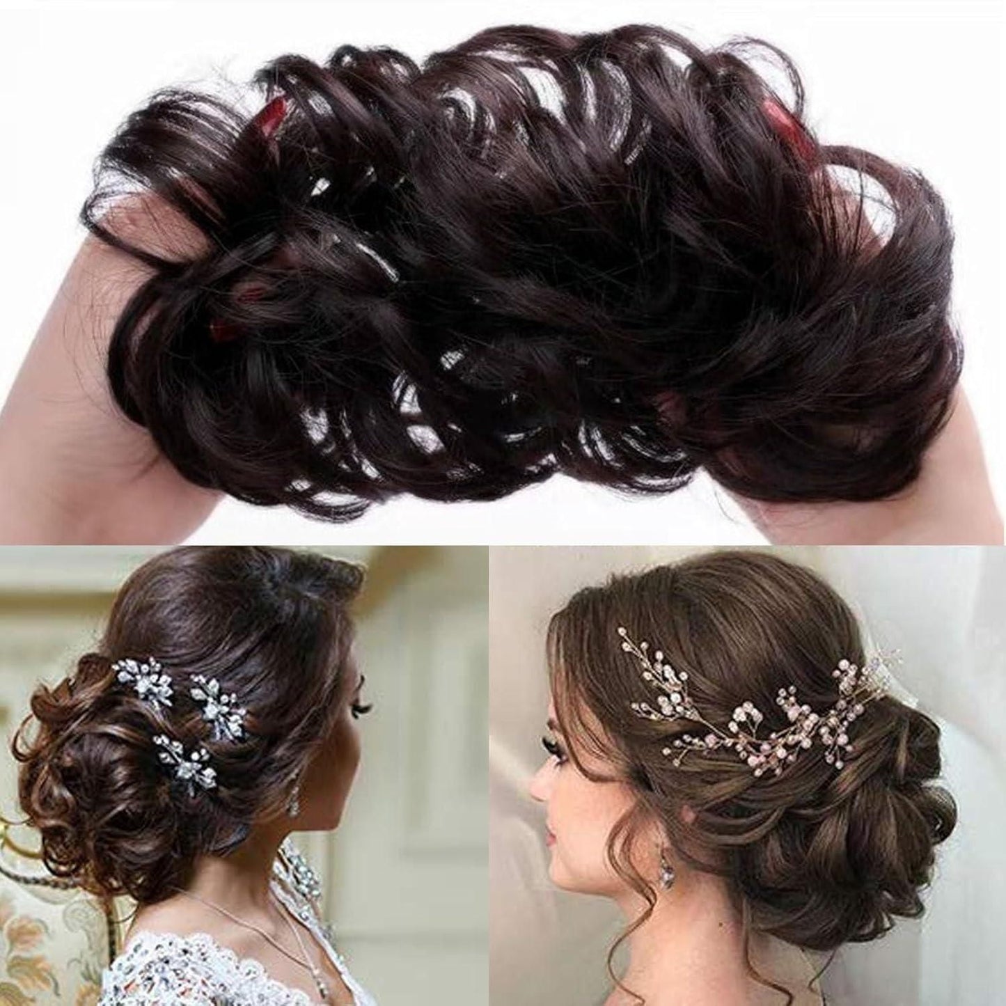 Natural Hair Toppers Bangs for Women-Brown & Black  (Pack of 2)