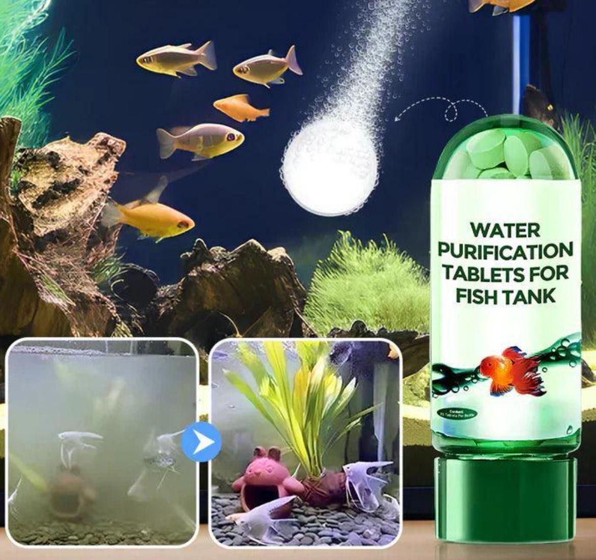 Aquarium Purifying Tablets (Pack of 70) – Safe for All Fish | 1 to 4 tab per 10L