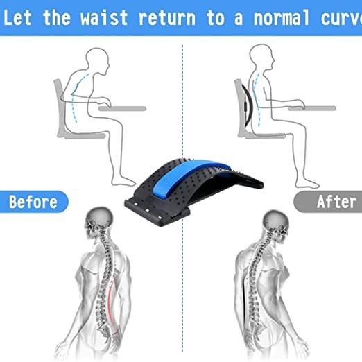 Magnetic Therapy Acupuncture Massage Lumbar Stretcher (Blue)